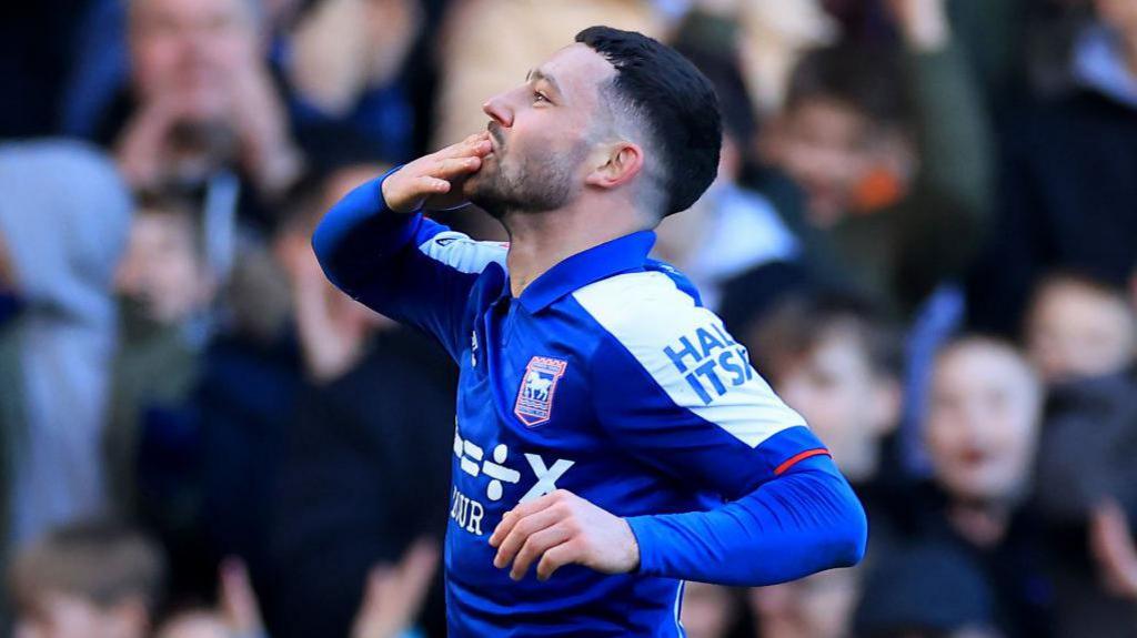 Conor Chaplin of Ipswich Town celebrates