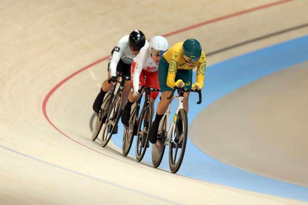 Cyclists on a track