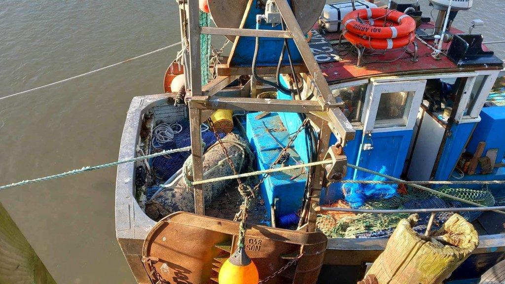 A fishing trawler in Looe Harbour