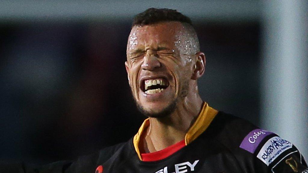 Zane Kirchner in pain as he leaves the field against Connacht