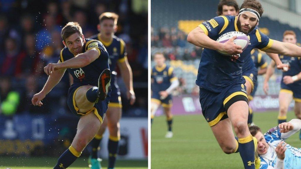 Worcester Warriors stand-off Tom Heathcote (left) is in his second season at Sixways, where flanker Sam Betty has been since 2011