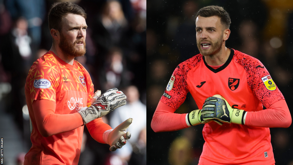 A split picture of Zander Clark and Angus Gunn