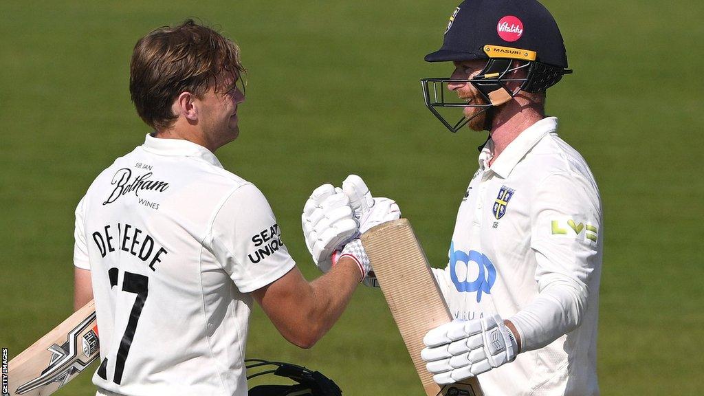 Bas de Leede and Graham Clark both scored hundreds for Durham