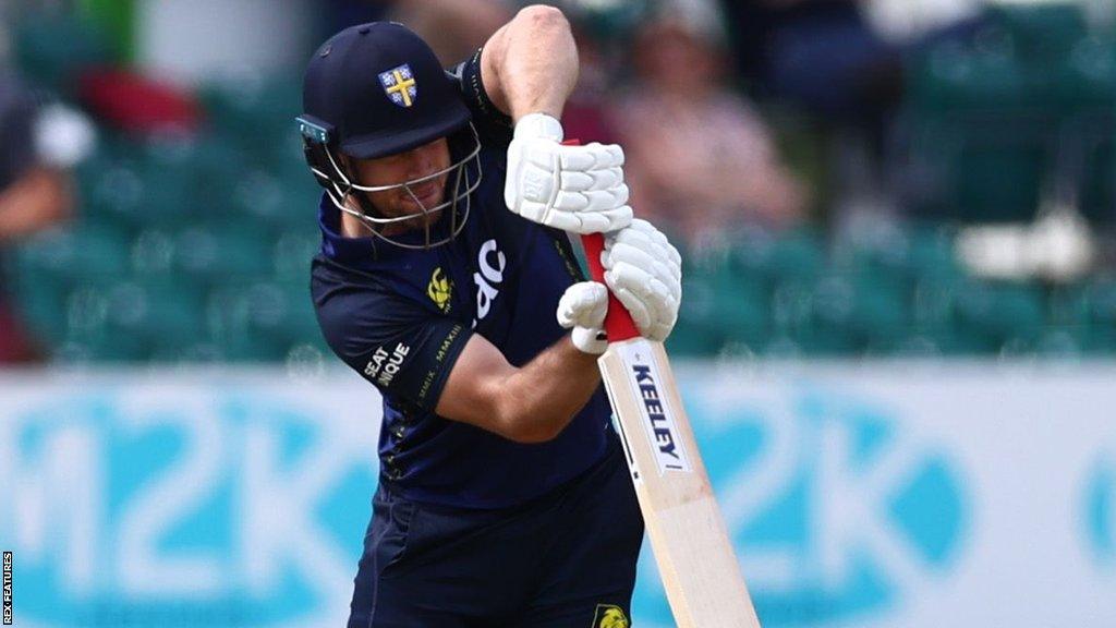 Sean Dickson batting for Durham in the 2022 One-Day Cup