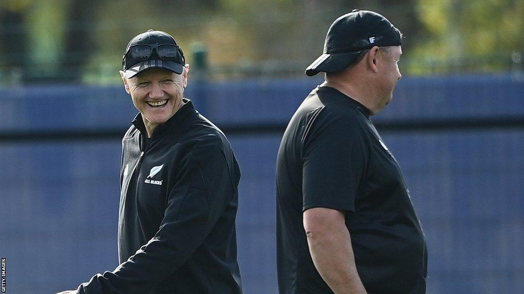 Joe Schmidt pictured with Ian Foster in training