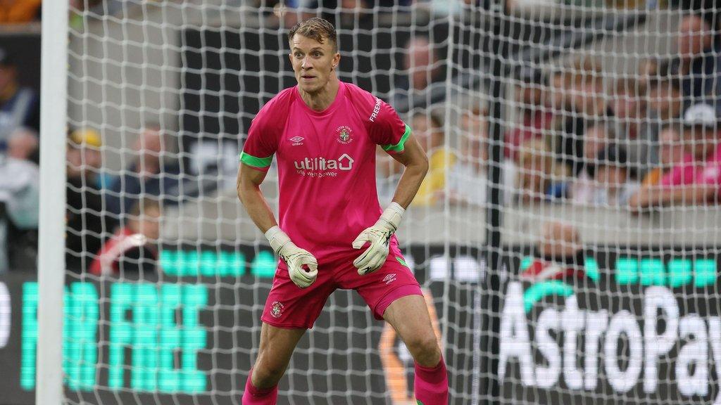 Matt Macey in action for Luton