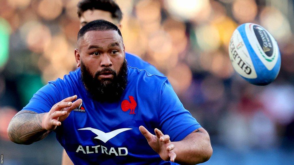 France prop Uini Atonio in action during the Six Nations