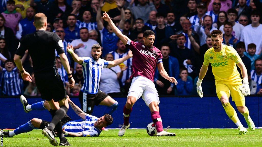 Curtis Davies' challenge which saw him red carded in Derby's defeat by Sheffield Wednesday