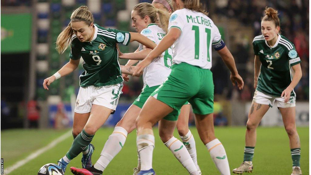 Simone Magill in action against the Republic of Ireland