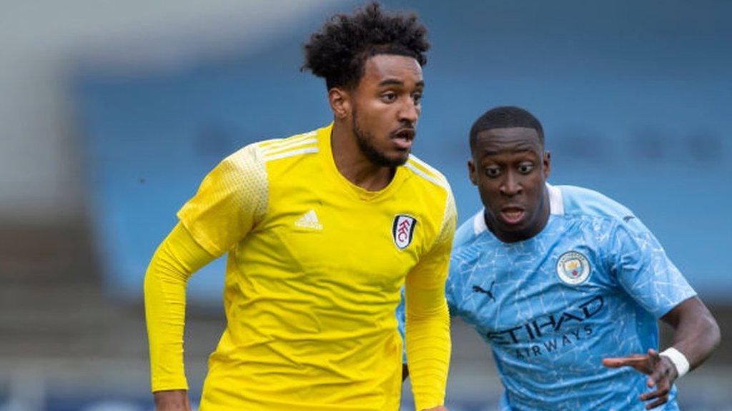 Luciano D'auria-Henry (left) in action for Fulham Under-18s in May 2021