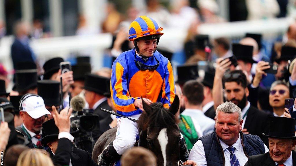 Jockey Ryan Moore with Auguste Rodin