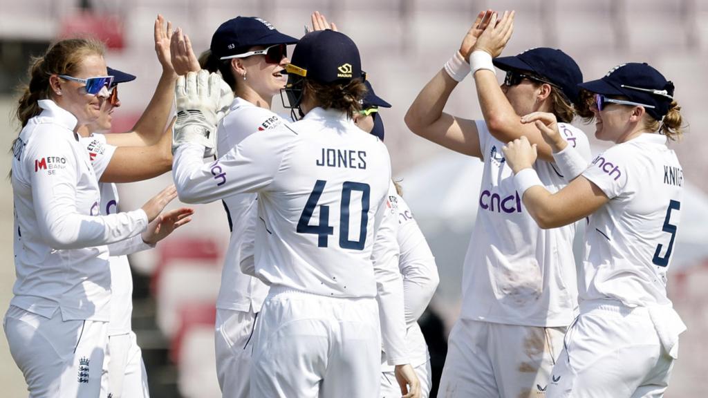 Sophie Ecclestone celebrates a wicket