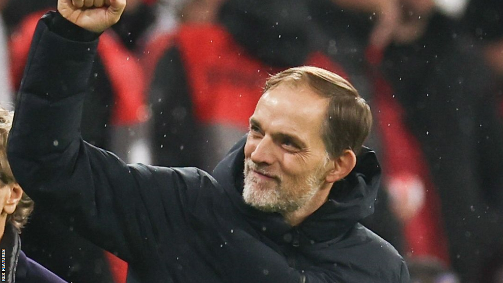 Bayern Munich boss Thomas Tuchel celebrates after Bayern Munich defeat Lazio in the Champions League