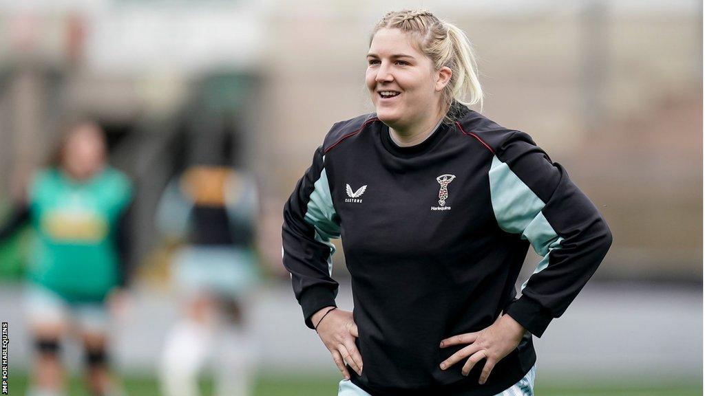 Bryony Cleall in Harlequins training