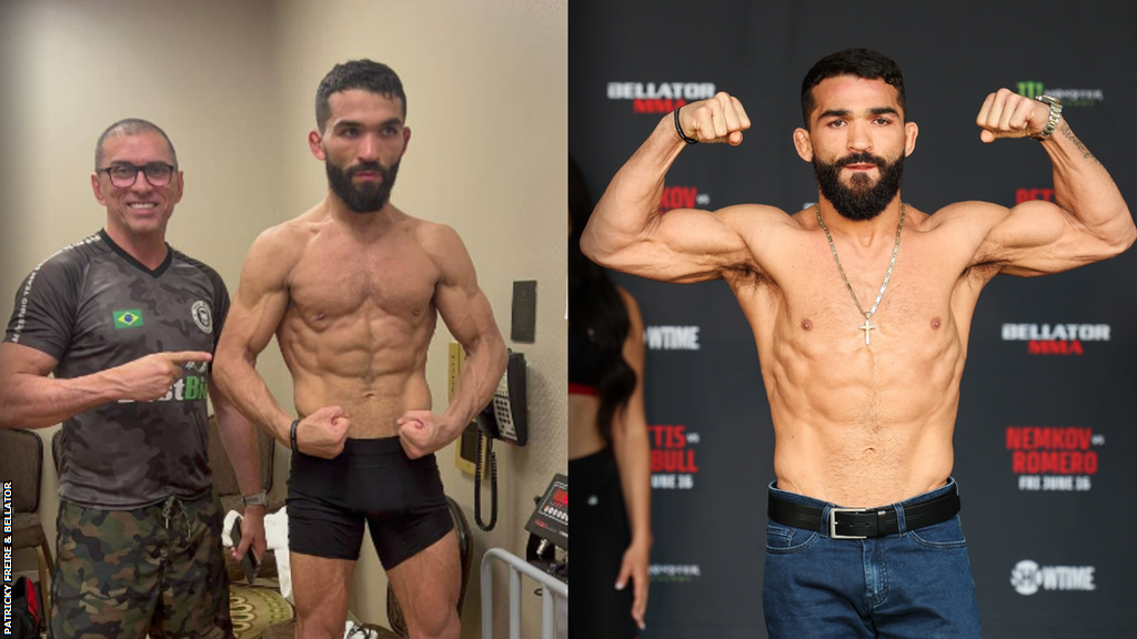 Patricio 'Pitbull' Freire weighs in the night before a weigh-in looking gaunt and the day of when rehydrated