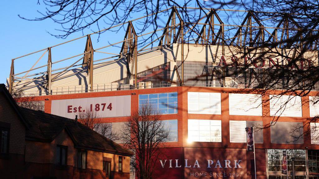 A general view of the outside of Villa Park