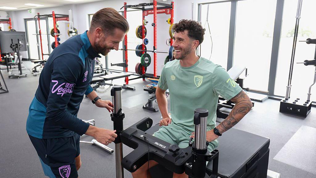 Marcos Senesi smiling whilst in the gym
