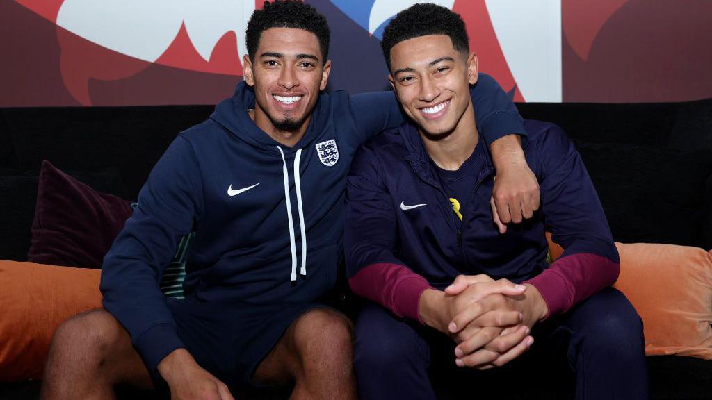 Jude and Jobe Bellingham pictured together at St George's Park in November 2024