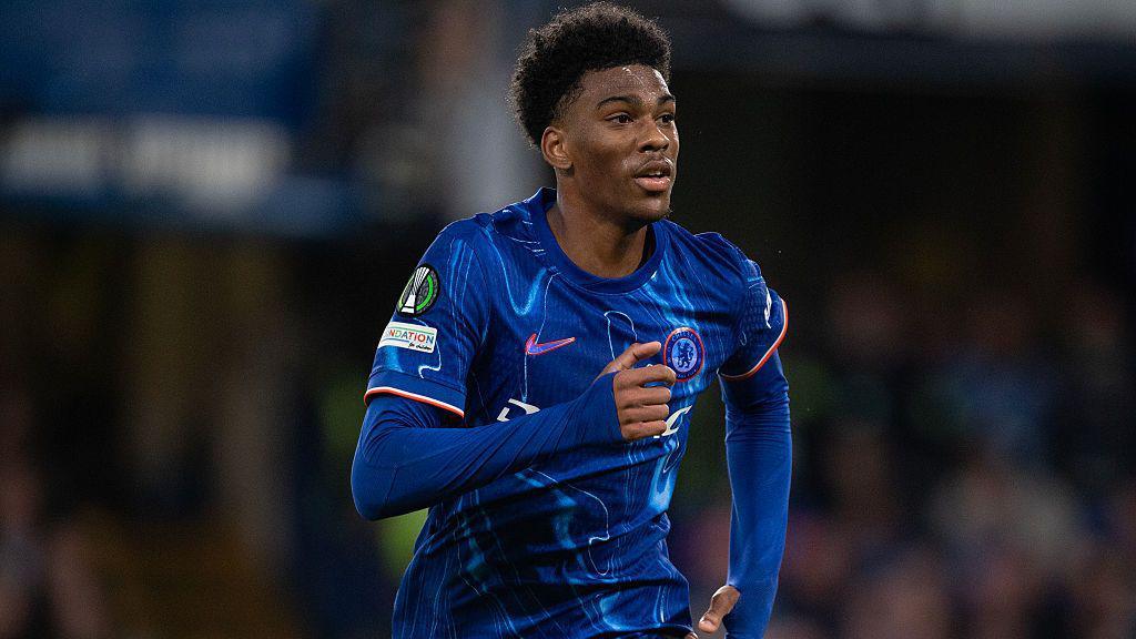 Josh Acheampong in action for Chelsea during the 2024-25 season
