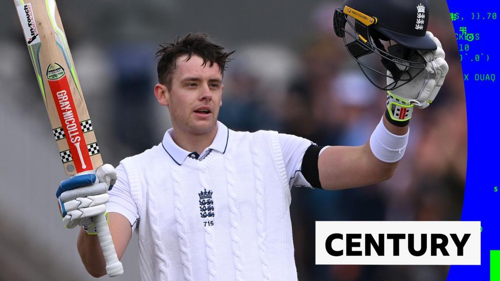 Watch the moment England's Smith reaches maiden Test century