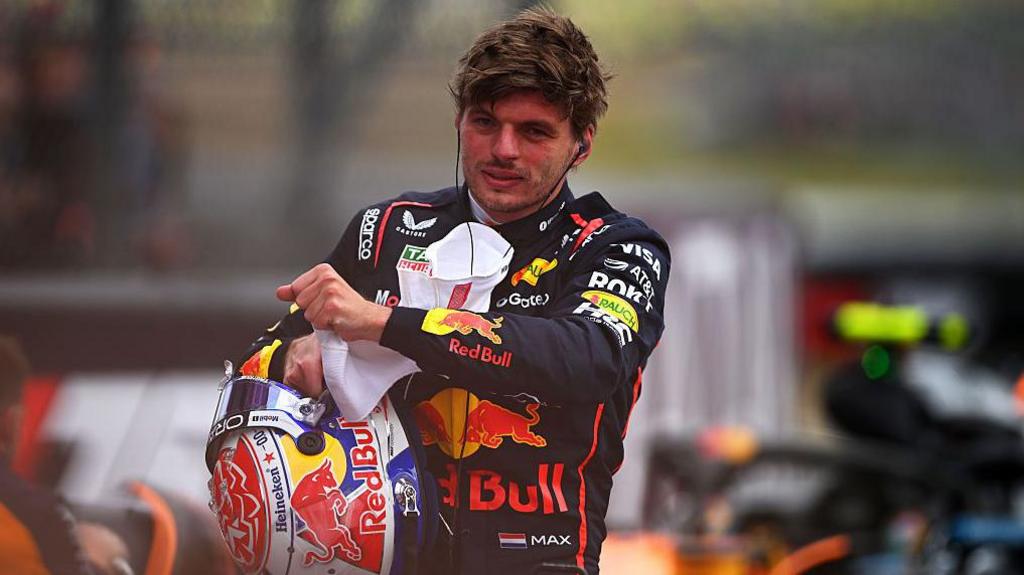 Max Verstappen after securing pole position for the British Grand Prix