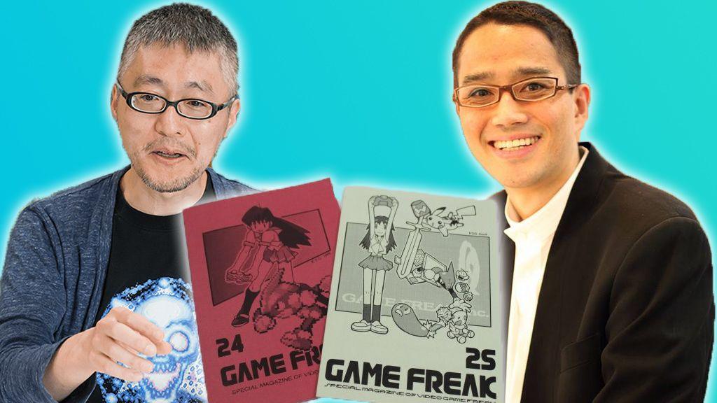 Ken Sugimori and Satoshi Tajiri with the gaming magazine they published together