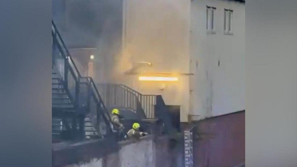 Crews tackle fire at Luton Town laundry room