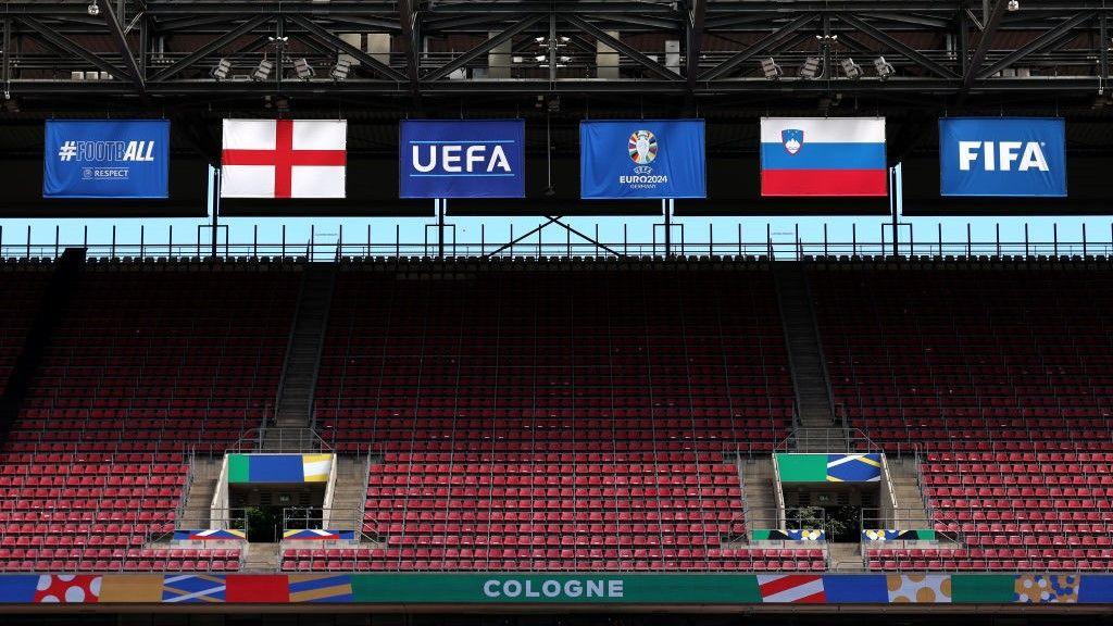 The Cologne Stadium - the venue for Tuesday evening's Euro 2024 Group C match between England and Slovenia