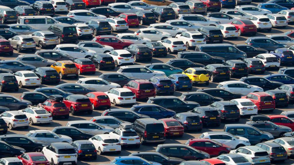 A very full car park on a sunny day