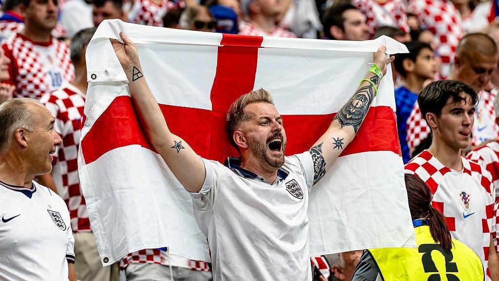 An England fan cheering