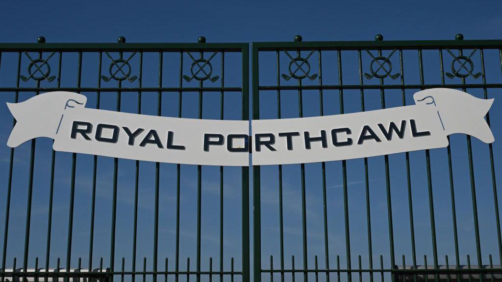 The gates to Royal Porthcawl Golf Club