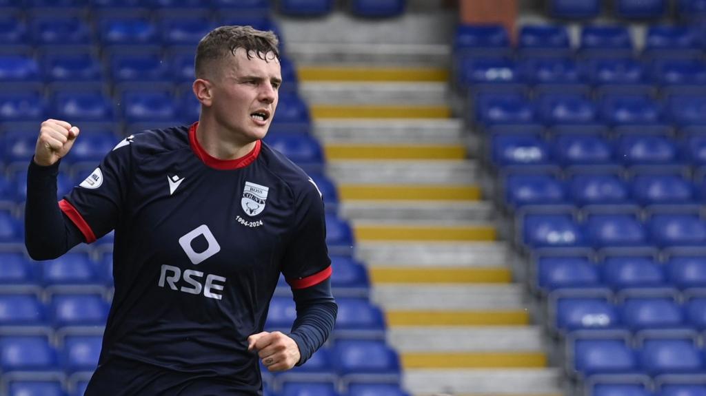 Ronan Hale celebrates after scoring for Ross County against Stirling Albion