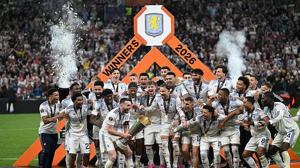 Villa players celebrate