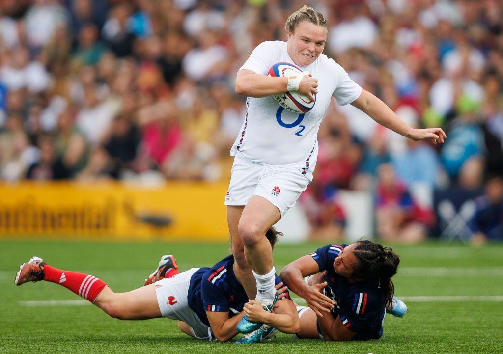 Sarah Bern in action for England