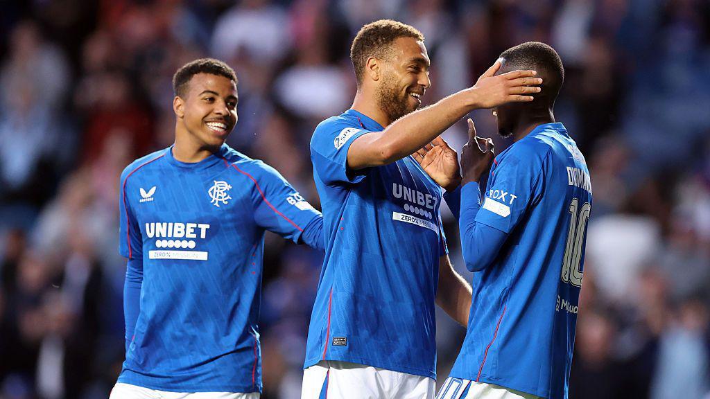 Rangers' players celebrating