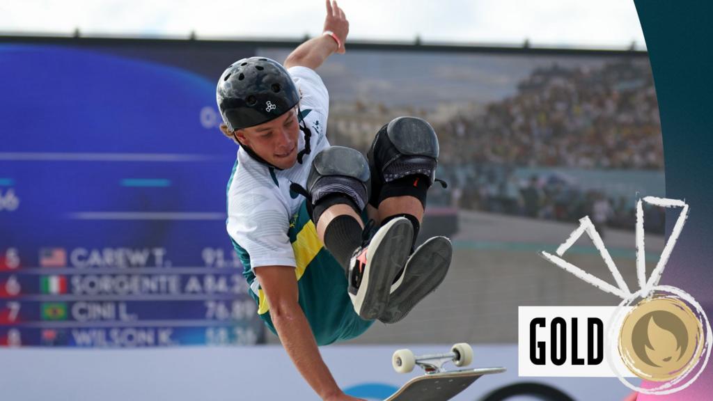 Australia's Palmer wins gold in men's park skateboarding