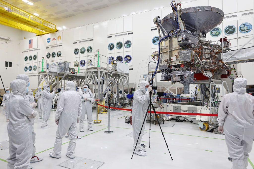 Europa mission team preparing the spacecraft.