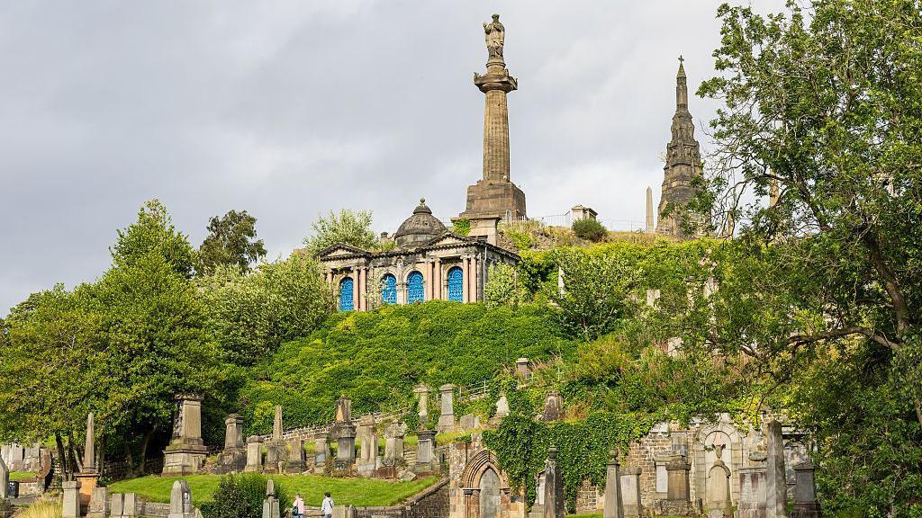 The Necropolis graveyard with graves of all shapes and sizes, including some towering sculptures