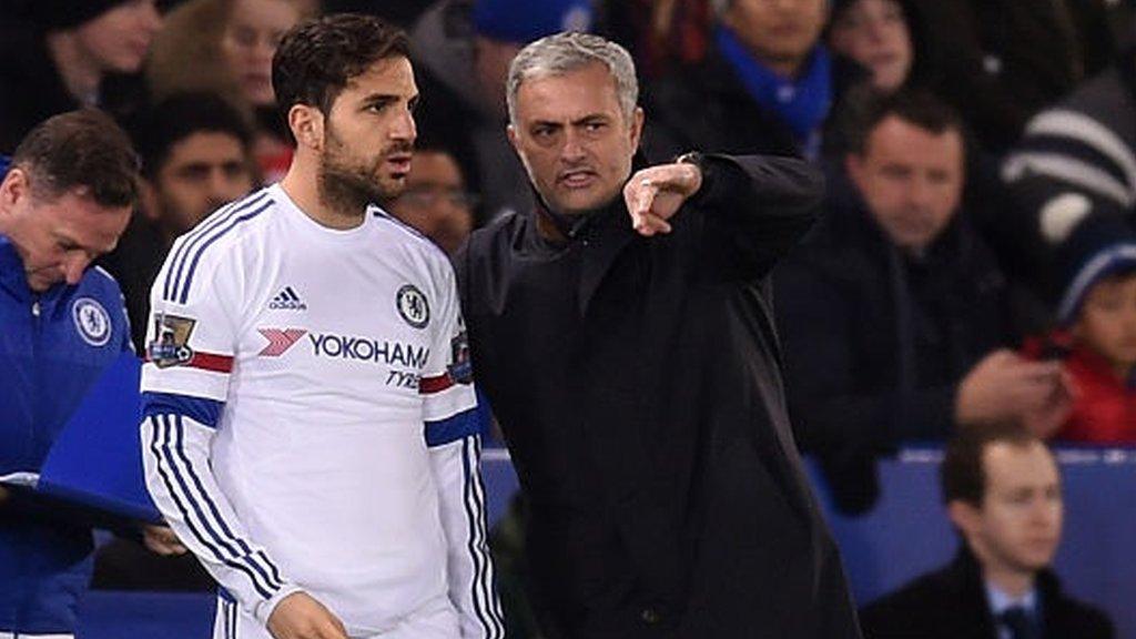 Cesc Fabregas and Jose Mourinho