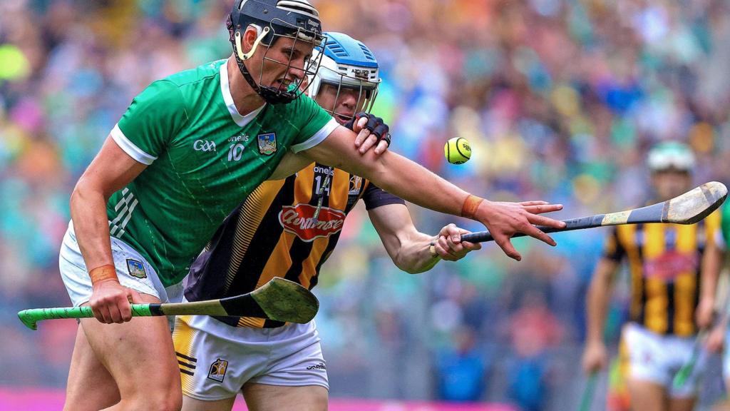 Kilkenny's TJ Reid battles with Limerick's Gearoid Hegarty