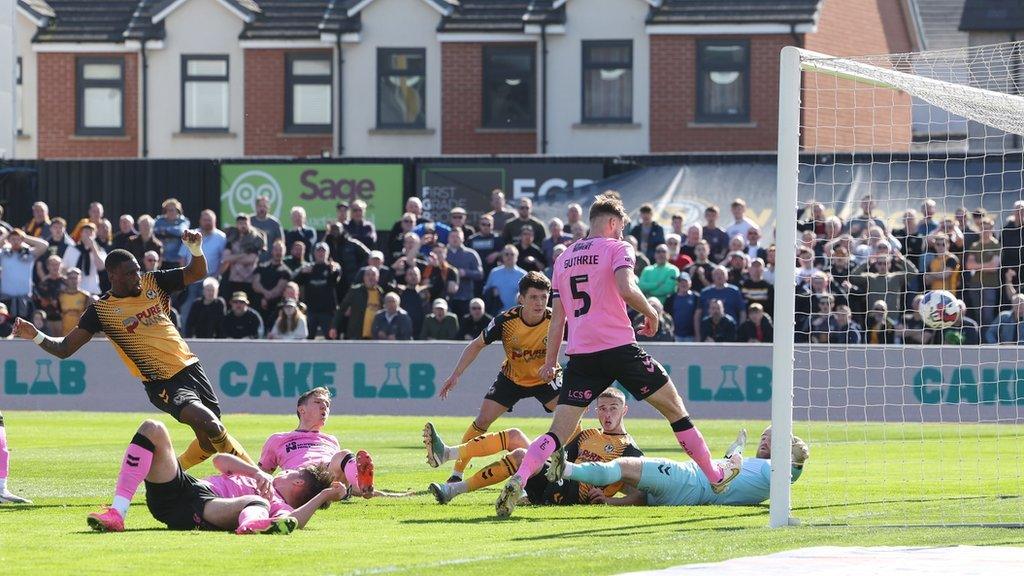 Omar Bogle opens the scoring for Newport