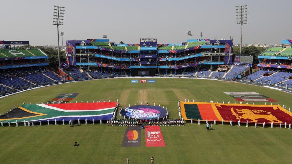 Empty stands at CWC 2023