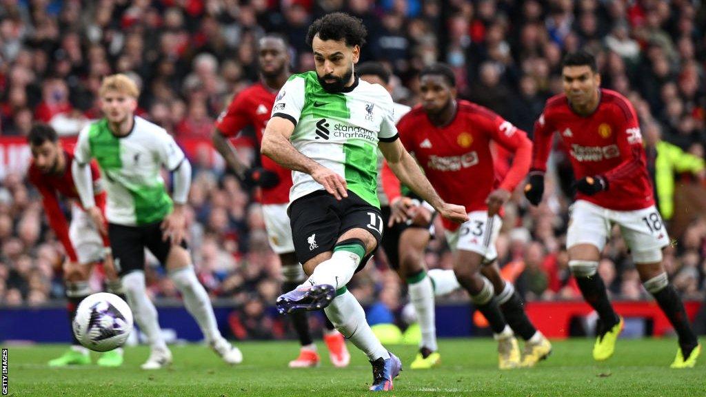 Mohamed Salah is the first player to score in four consecutive Premier League away appearances against Manchester United