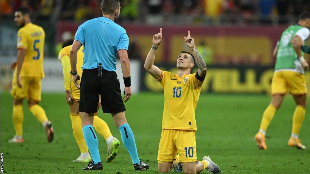 Nicolae Stanciu, who earlier missed a penalty, went on to score Romania's second goal in the 2-0 win