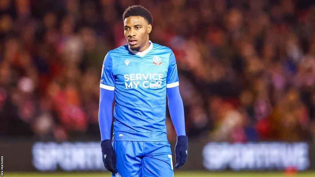 Oladapo Afolayan playing for Bolton