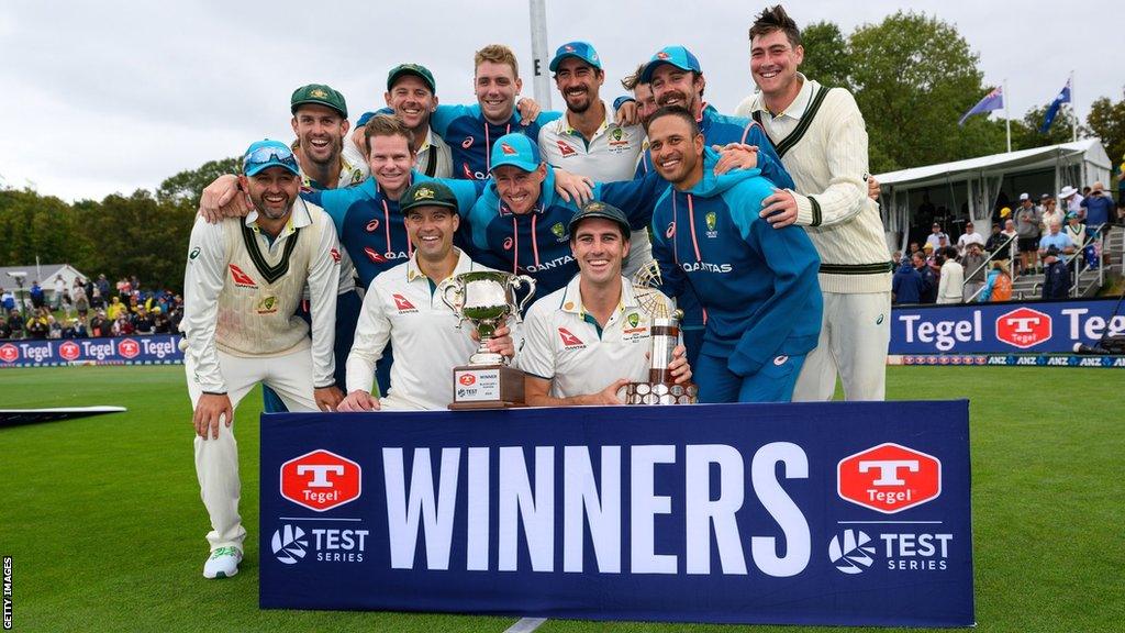 Australia with the Test series trophy