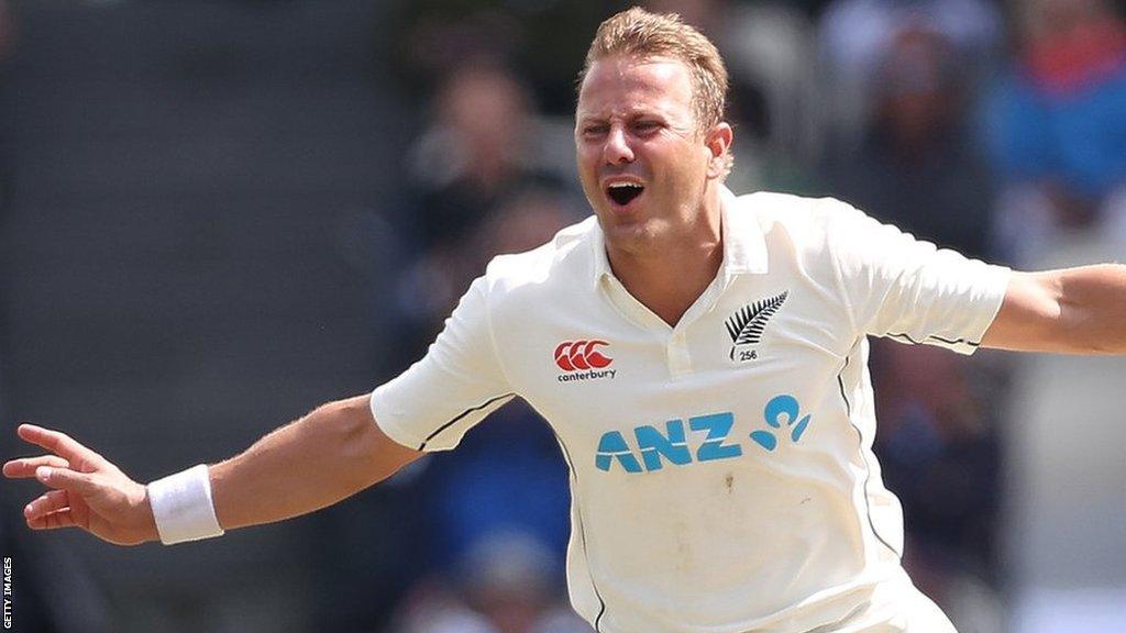 Neil Wagner celebrates taking a wicket playing for New Zealand