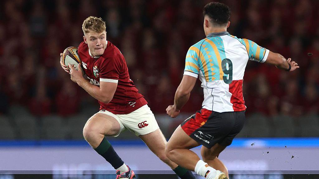 Fin Smith in action for the British and Irish Lions