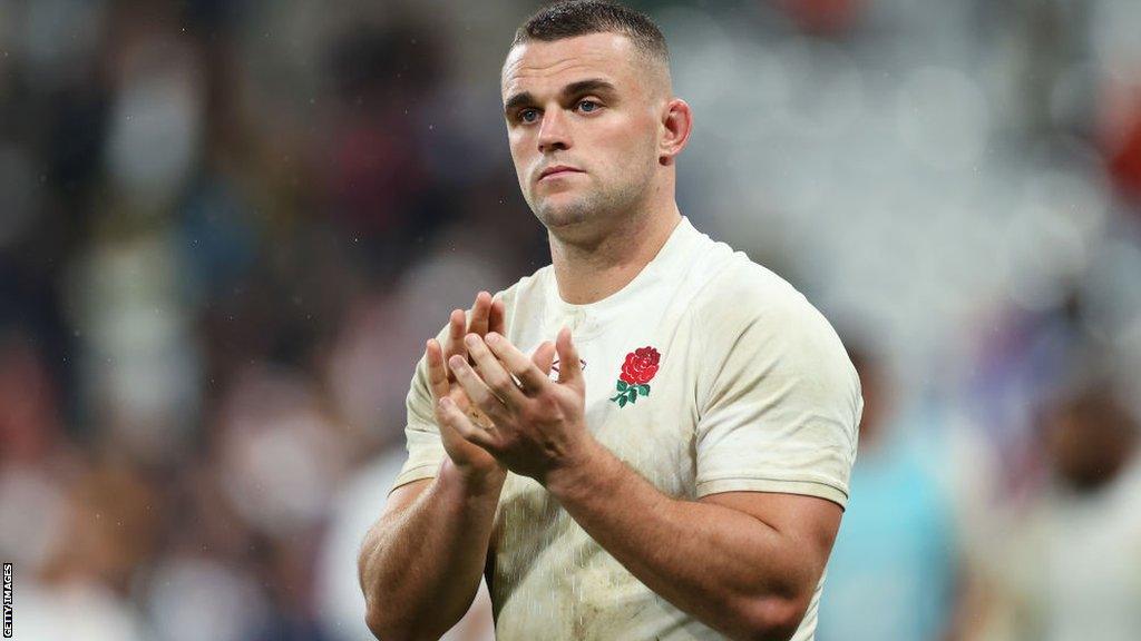 Ben Earl applauds fans from the pitch