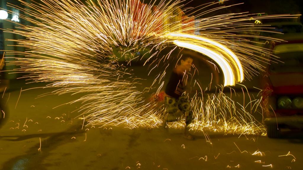 Boy with firework